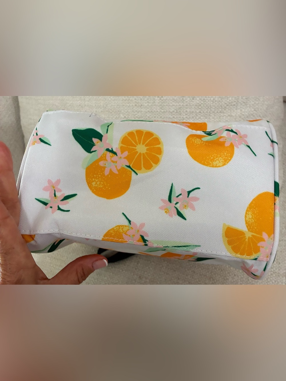 kate spade NWT orange citrus print insulated lunch tote food storage container - Picture 7 of 13